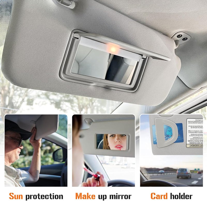 AEagle Sun Visor with Vanity Light for 2013-2018 Nissan Altima Without Sunroof, Right Passenger Side Gray Sunvisor Replacement 96400-3TA2A - Image 4